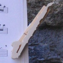 Notenklammern Bassklarinette Massivholz handgefertigt Geschenke Musiker Klarinettist